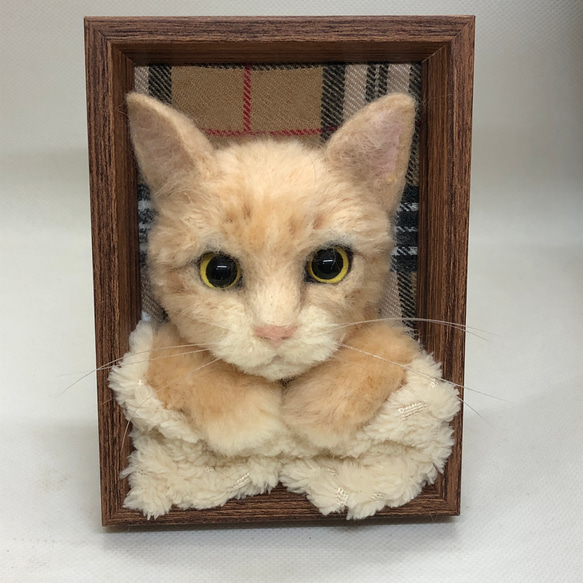 マメナツ様専用　愛猫さんのオーダーフレーム　うちの子　羊毛フェルト 4枚目の画像