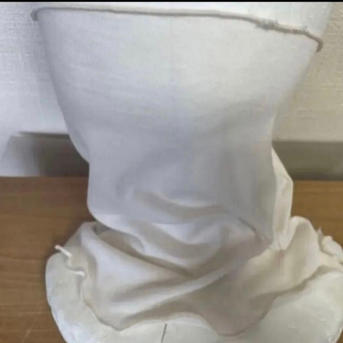 さらさらすべすべ肌感、綿シルクシルキーホワイト手作りネック  