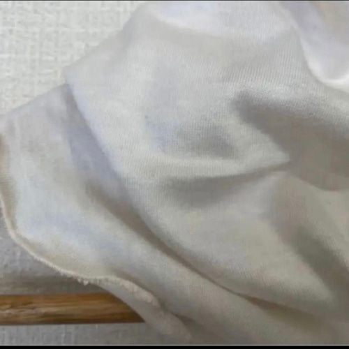 さらさらすべすべ肌感、綿シルクシルキーホワイト手作りネック  