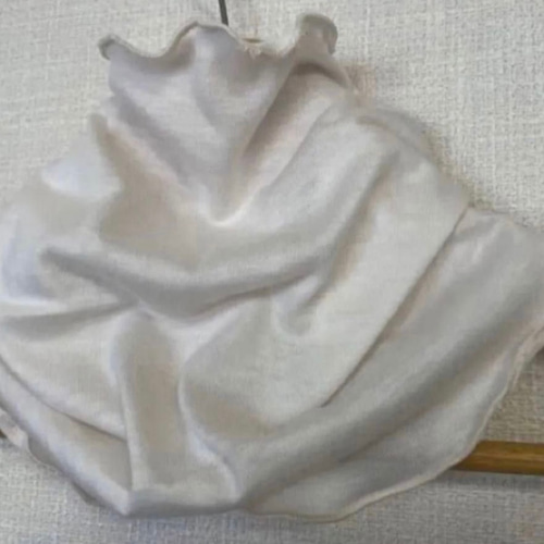 さらさらすべすべ肌感、綿シルクシルキーホワイト手作りネック  