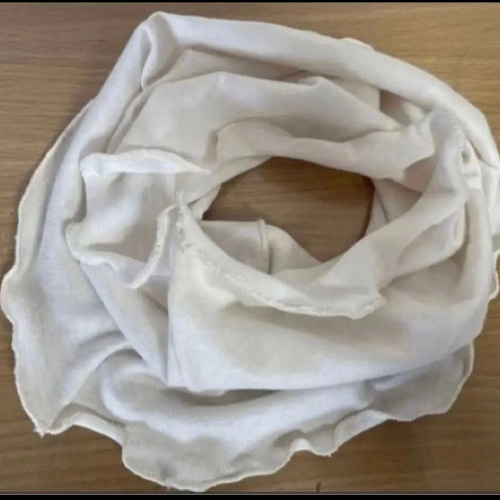 さらさらすべすべ肌感、綿シルクシルキーホワイト手作りネック  