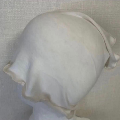 さらさらすべすべ肌感、綿シルクシルキーホワイト手作りネック  