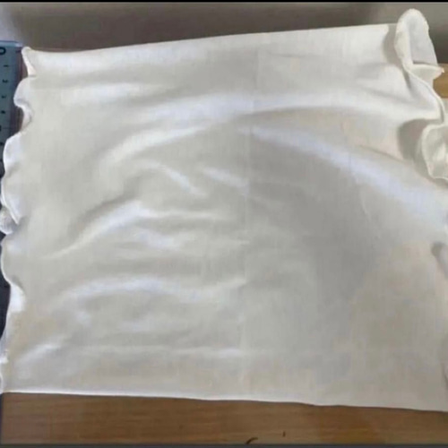 さらさらすべすべ肌感、綿シルクシルキーホワイト手作りネック  