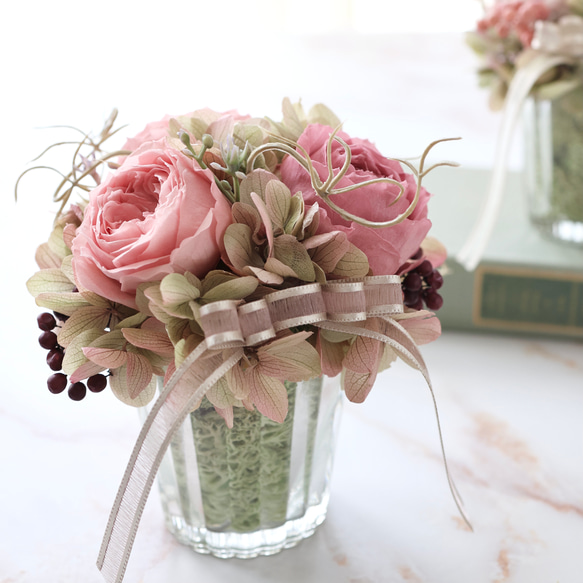 Ceema限定 生花のような 癒されローズ  バニラピンク：母の日　ギフト　インテリア　大人可愛い　くすみ　 1枚目の画像