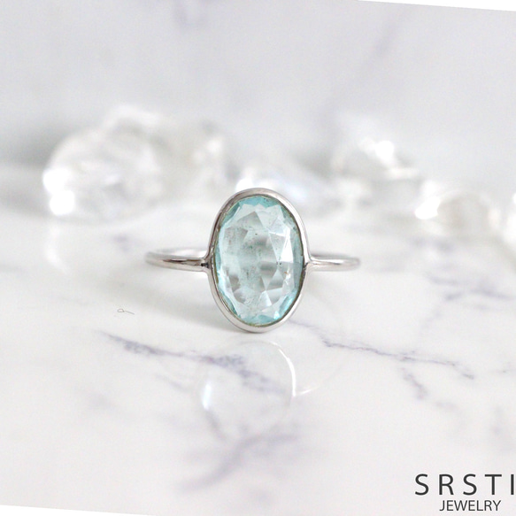 SV925 アクアマリン＆スタールビーのリング アクアマリンSV925リングB 指輪・リング SRSTI 通販 17513971