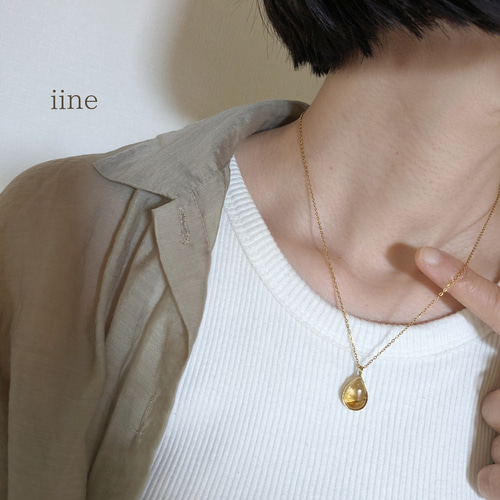 淡く美しい黄金色*こっくりと透明感*シトリンのネックレス