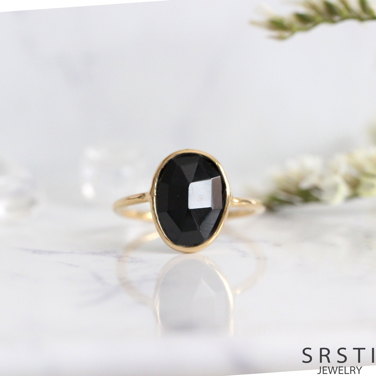 ブラックスピネルK18GPリングB