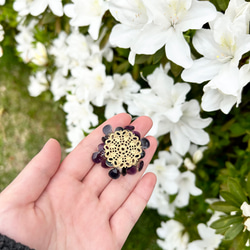 紫陽花 の ポニーフック　梅雨 6月 スピカ バイオレット あじさい アジサイ 帯留紫陽花ハンドメイド2024 14枚目の画像