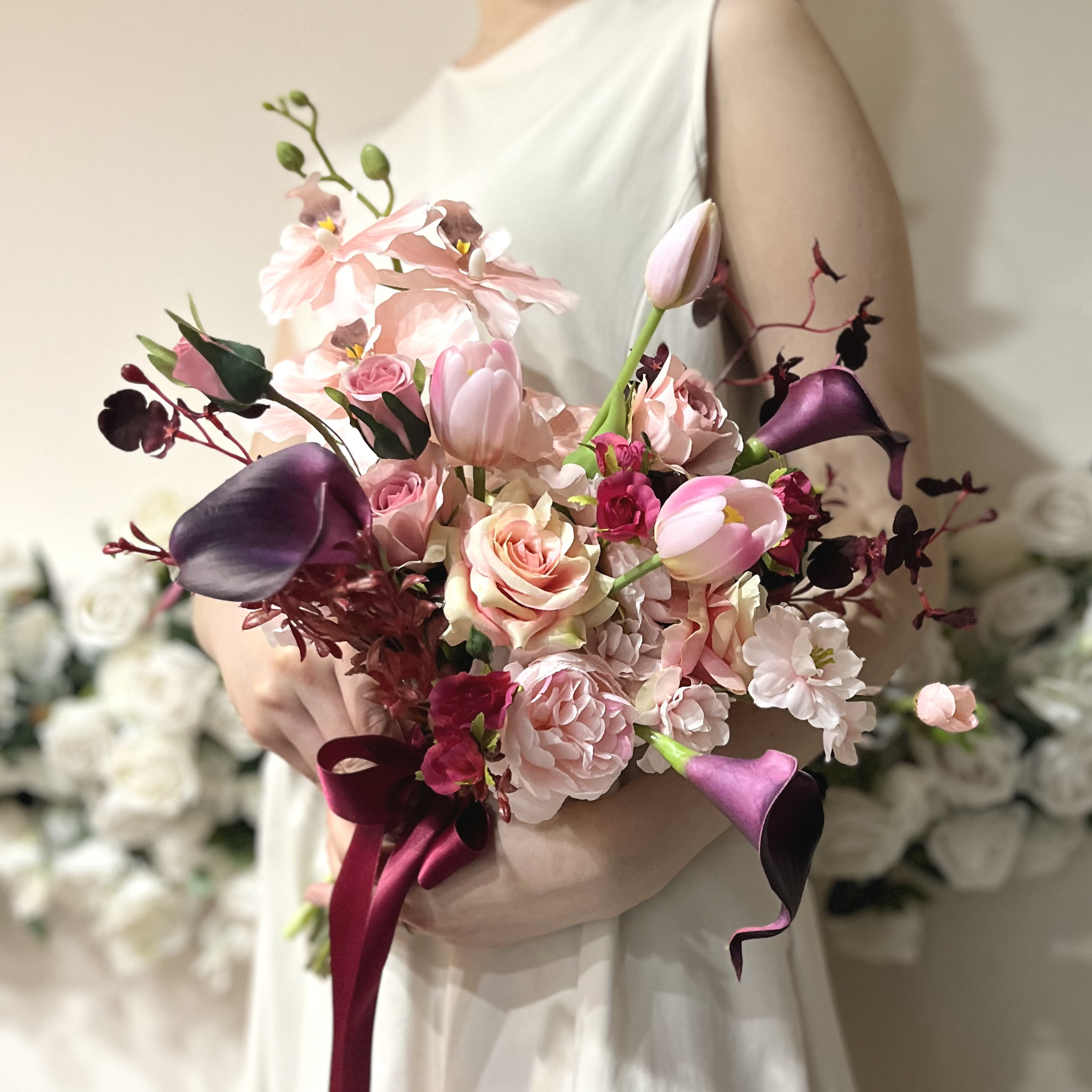 ♦︎送料無料♦︎ 韓国風　クラッチブーケ　ブートニア付き