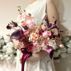 選べるブーケ ブートニア付き 5000円均一 アートフラワー 造花ブーケ_