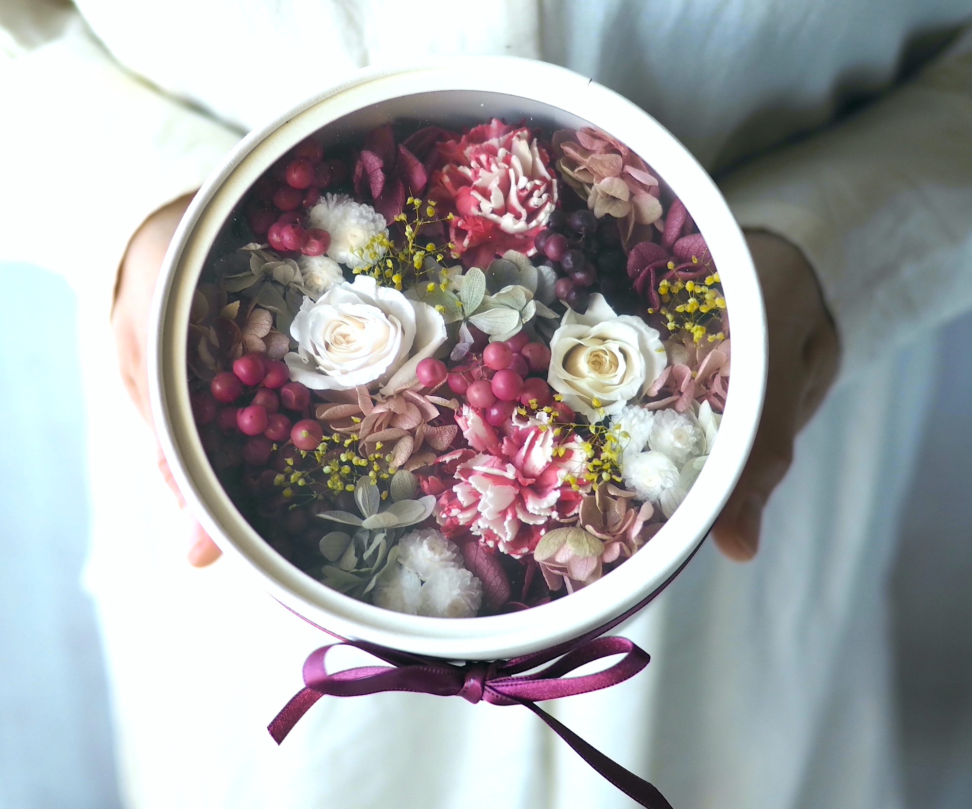 感謝の気持ちを伝えるフラワーボックス -red-