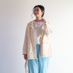 春季新品【象牙白】防水防紫外線可水洗簡易登山派克大衣♡ 第5張的照片