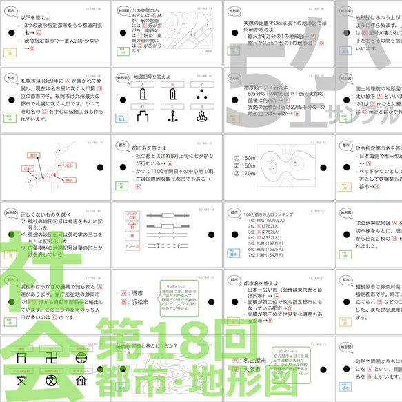 中学受験 暗記カード【5年上 セット 社会・理科 11-19回】組分けテスト対策 予習シリーズ 8枚目の画像