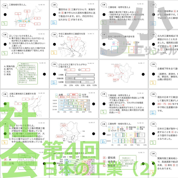 中学受験 暗記カード【5年上 社会 ハーフセット 1-9回】 組分けテスト対策 予習シリーズ 5枚目の画像