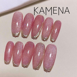 ネイルチップ ニュアンスネイル ワンホンネイル 韓国ネイル リボン