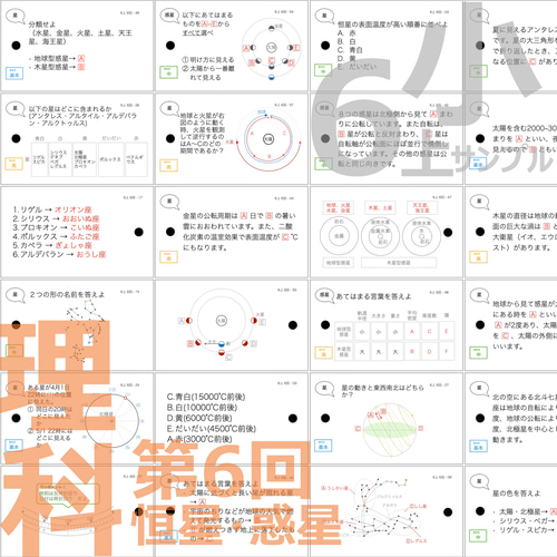 中学受験 暗記カード【6年上 理科 ハーフセット1-8回】 予習シリーズ 