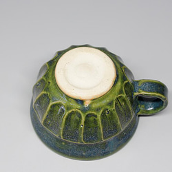 おしゃれ「マグカップ　緑」コーヒーカップ コップ 陶器 手作り 窯元 風泥舎 fudeisha-103 5枚目の画像