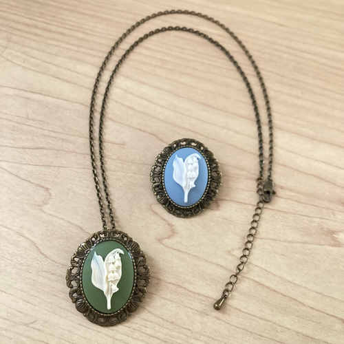 カメオネックレス ブローチ2WAY