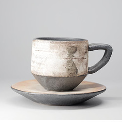 おしゃれ「カップ＆ソーサー（丸）」コーヒーカップ コップ 陶器 手作り 窯元 風泥舎 fudeisha-105 4枚目の画像