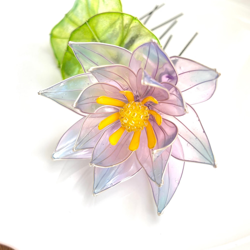 睡蓮の髪飾り ＊ディップフラワー ＊アメリカンフラワー ＊浴衣 その他