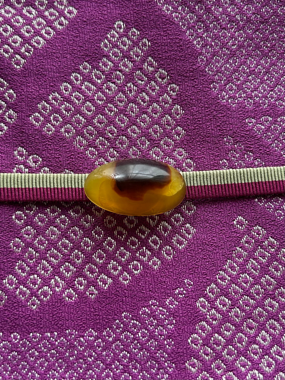 ビンテージ素材のレトロモダンな鼈甲調の簪・帯留めセット「pair KOIKI(Ⅰ)」 13枚目の画像