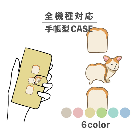 Kogipan 柯基麵包狗智慧型手機保護殼相容於所有型號筆記型卡片儲存 NLFT-BKCS-19t 第1張的照片