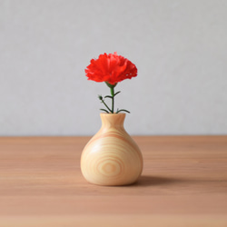 母の日ギフト 木の花瓶 一輪挿し・試験管付きで生花もOK・ころんと丸い