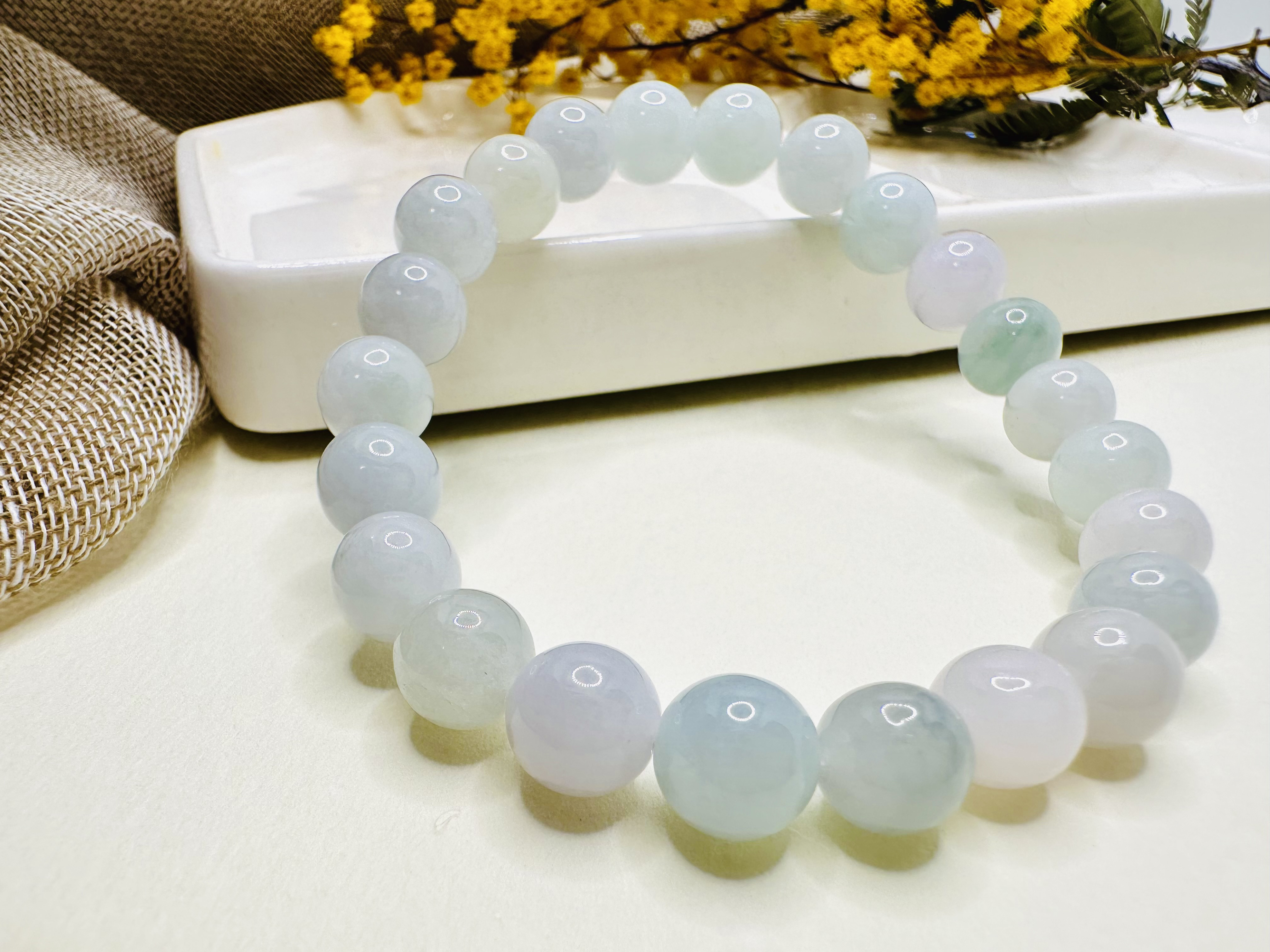 天然A貨翡翠 本翡翠 ジェイド  ブレスレット