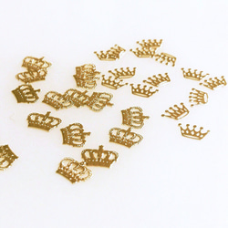 ネイル パーツ デコ クラウン 王冠 極薄 ゴールド 金 2サイズ 60枚(D130) 2枚目の画像