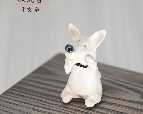 2018「干支 犬」干支の置物 いぬ イヌ 戌 かわいい 縁起物 手作り 風泥