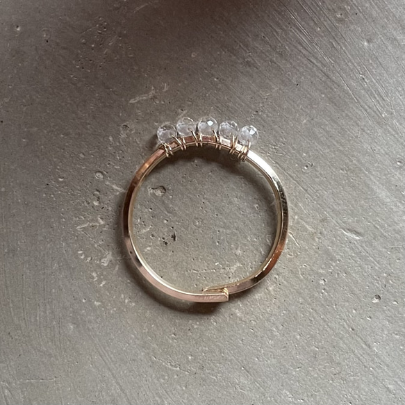 水晶　14kgf　フリーサイズ　極小　リング　指輪　ワイヤーリング　 6枚目の画像
