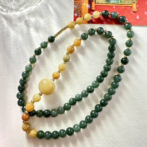 天然A貨翡翠 本翡翠ジェイド ネックレス/ブレスレット ネックレス  
