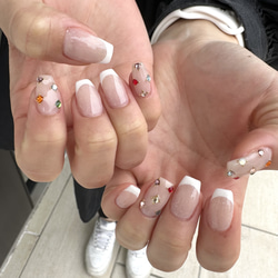 お急ぎ便B♥ ネイルチップ 水色ネイル メンカラネイル ツイード フレンチ m26756021810_1.jpg?1745719458