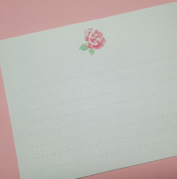 薔薇色のカードレターセット 2枚目の画像