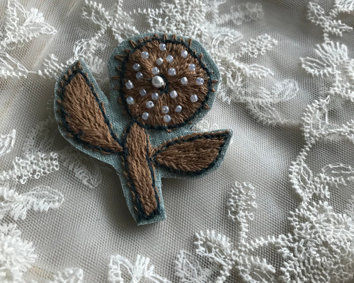 ミナペルホネン　ブローチ　枝に木の実 ミナペルホネン / mina perhonen ブローチ もみの木 木製 真鍮