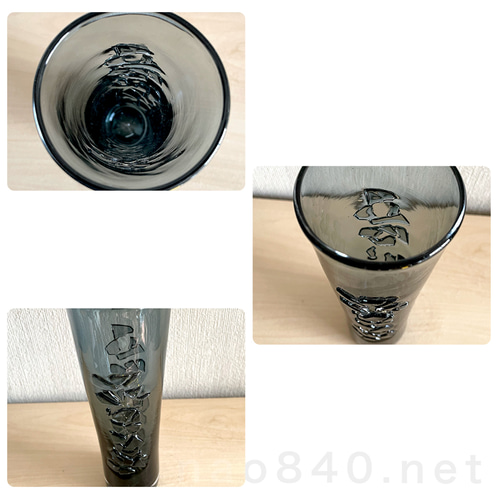 オリジナル吹きガラス作品 Bark インディゴ-A 表面に凹凸があるシック