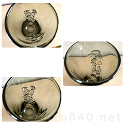 オリジナル吹きガラス作品　Bark グリーン-A 表面に凹凸があるシックなガラス　グラス・花器・インテリアオブジェ 3枚目の画像