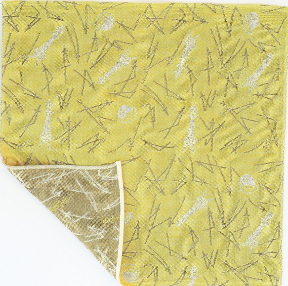 ＯＳＡＫＡＣＯＣＯＮ　３重ガーゼハンカチ　松葉散らし　サイズ34ｃｍ角　綿100％　大阪泉州製 2枚目の画像