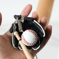 【野球】可愛い 本革レザーチャーム 鞄のチャーム　 5枚目の画像