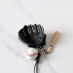 【野球】可愛い 本革レザーチャーム 鞄のチャーム　 4枚目の画像