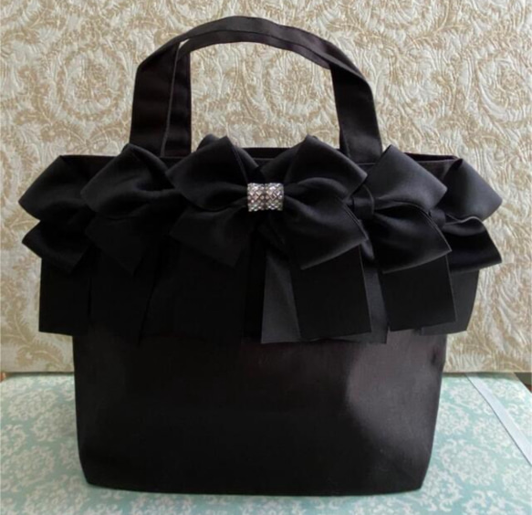 CoquettishTiara リボン　ドット　バッグ トートバッグ フラワードットフリルトートバッグ レディース