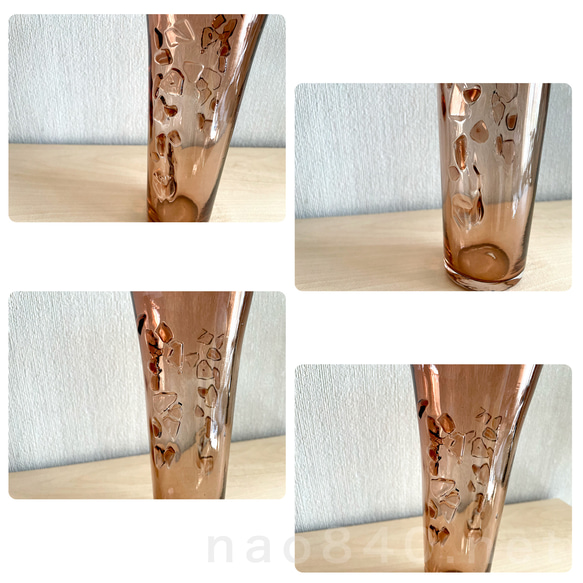 オリジナル吹きガラス作品　Bark ティ-B 表面に凹凸があるシックなガラス　グラス・花器・インテリアオブジェ 4枚目の画像
