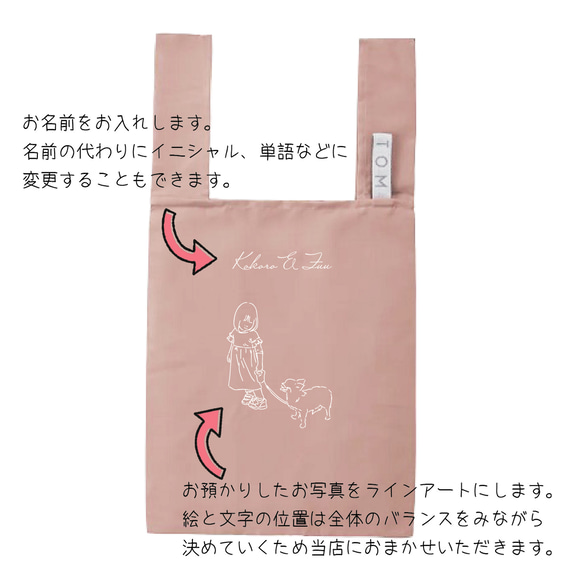 ■MAMA MADE■うちの子グッズ エコバッグ 買い物 トートバッグ 鞄 MOTTERU クルリト オーダーメイド 2枚目の画像