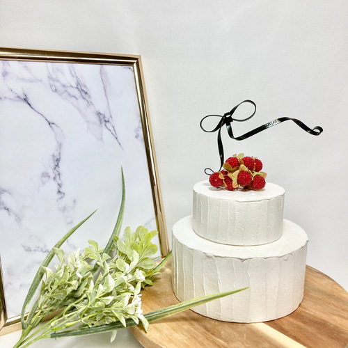 刻印リボンケーキトッパー ケーキトッパー thawbell 通販 17515305