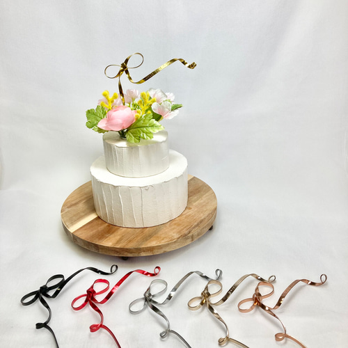 刻印リボンケーキトッパー ケーキトッパー thawbell 通販 17515305