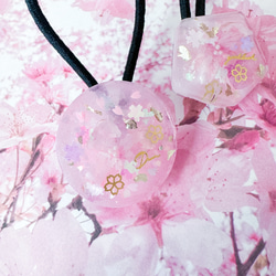 桜のドライフラワーヘアゴム 2枚目の画像