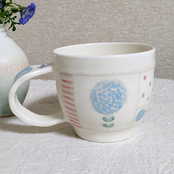 『creema限定 母の日セット』お花のパッチワーク柄のマグカップセット 16枚目の画像