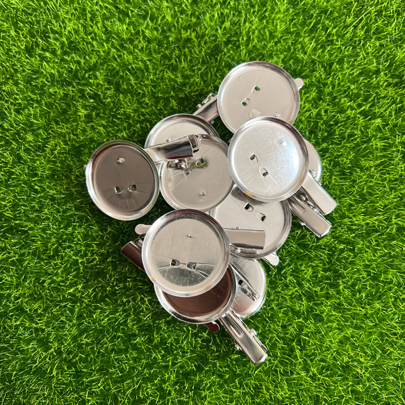 2WAY コサージュピン 台座30mm ブローチピン クリップ付き 5個 金具 