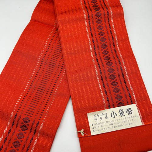 2119半幅帯 正絹 本場筑前博多織 半幅帯単品売り 和装小物（帯