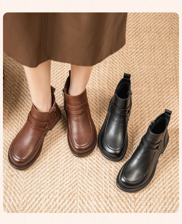 ヒールフィット感のある優しい履き心地 ブーツ ファーストコンタクト 本革 牛革 靴 レディース 柔らかい 福袋対象 婦人 8枚目の画像